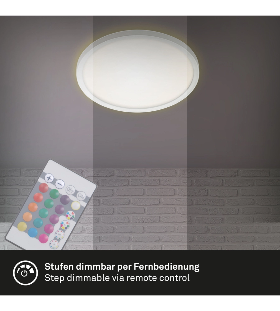 Plafoniera led con retroilluminazione con telecomando Ø 29,3 cm, 1850 lm